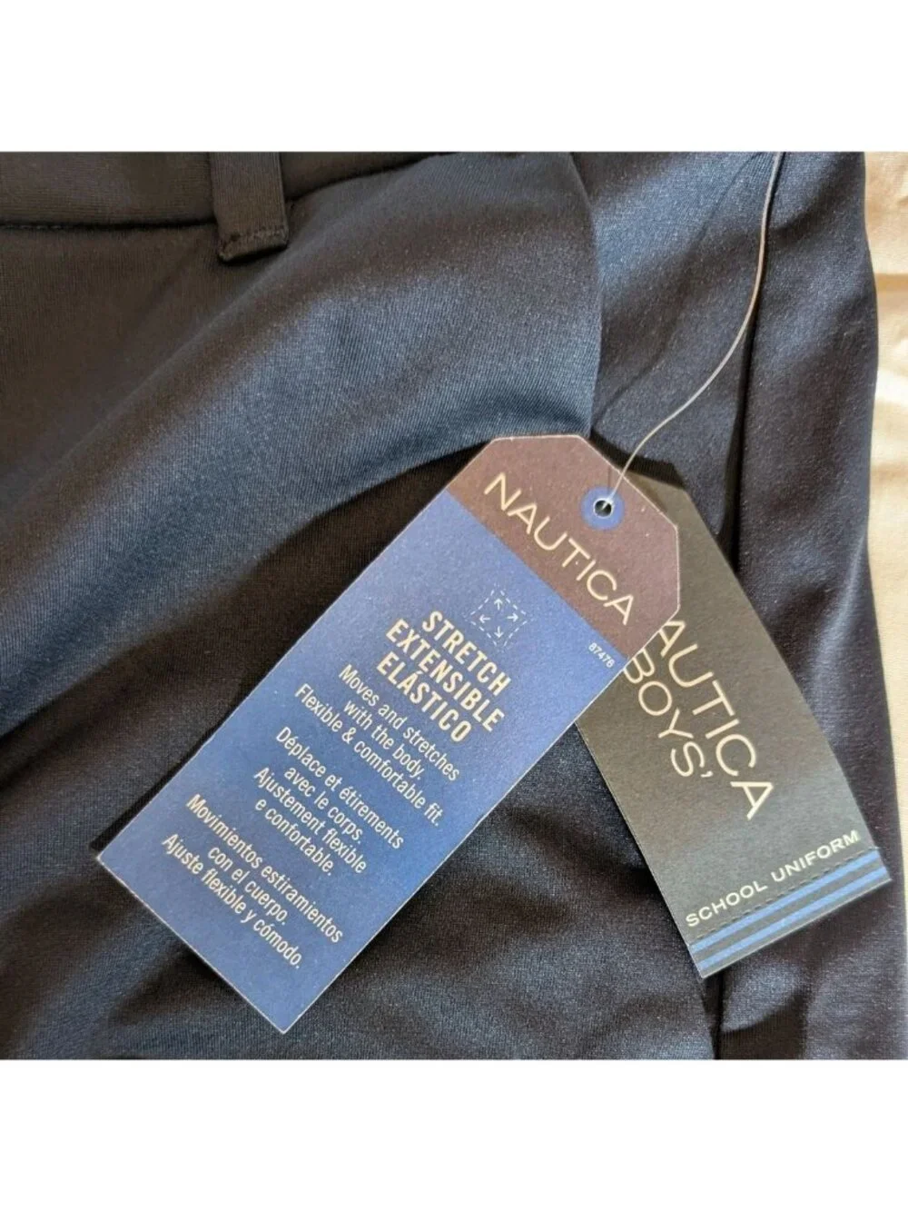 Nautica Boys' Shorts Size 20 NWT School Uniform Flat Front Twill‎ Short Academia